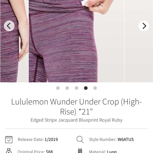 Lululemon Wunder Under Crop HR size 2 - Picture 9 of 9